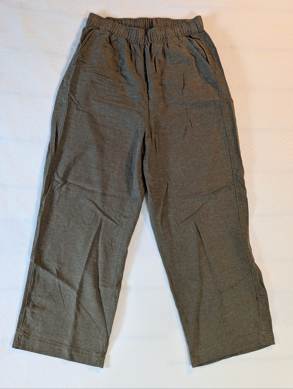 Patagonia Cotton Lyocell Cropped Pants M Olive Green